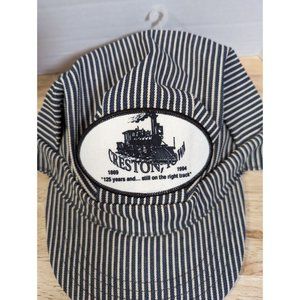 125 Years Creston Iowa Conductor stripped fabric hat 1994 USA train snapback